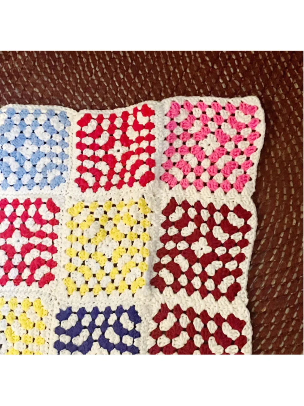 Handmade Crochet Amigurumi Unicorn Blanket Granny Squares 31” X 53” Multicolored